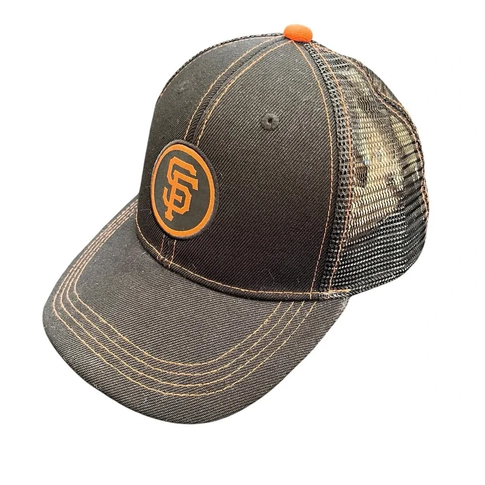 San Francisco Giants MLB Trucker Hat Black Mesh Snapback Rare Logo Baseball